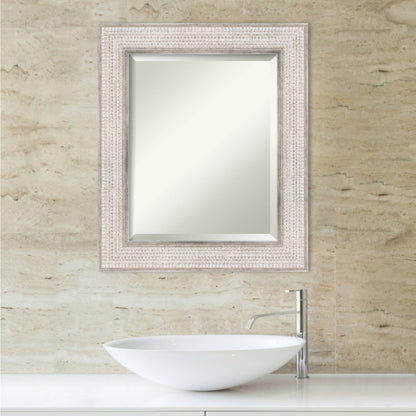 Miroir mural de salle de bain en bois biseauté - Cadre argenté Treillis - Argent Treillis