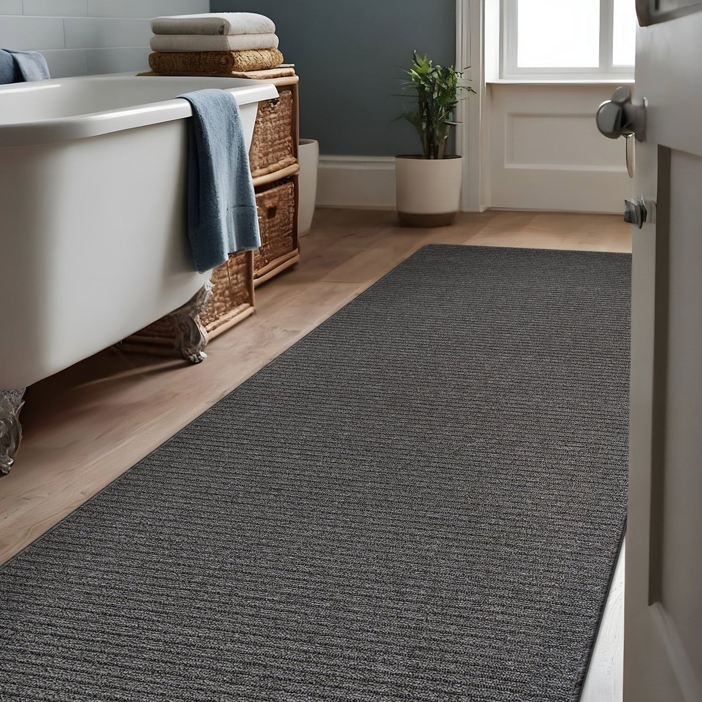 Beverly Rug Solid Color Non-Slip Rubber Back Washable Indoor Area Rug