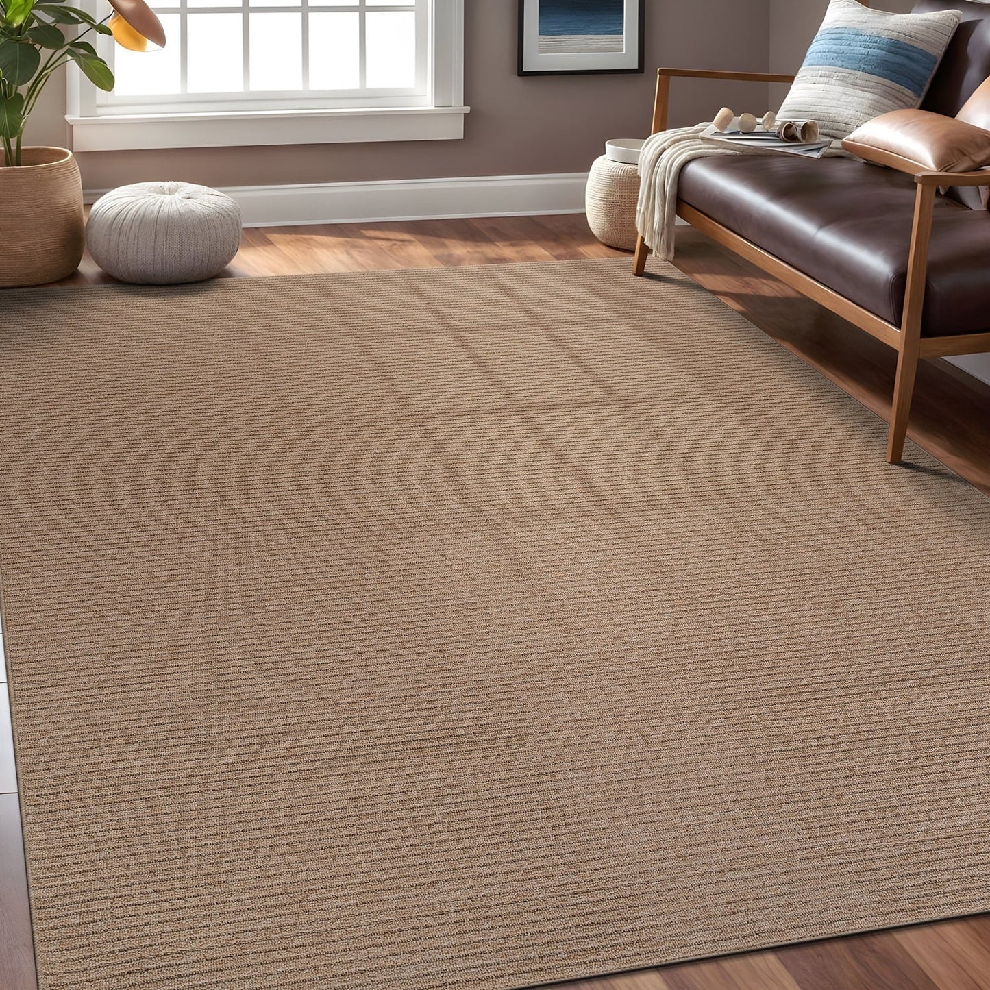 Beverly Rug Solid Color Non-Slip Rubber Back Washable Indoor Area Rug