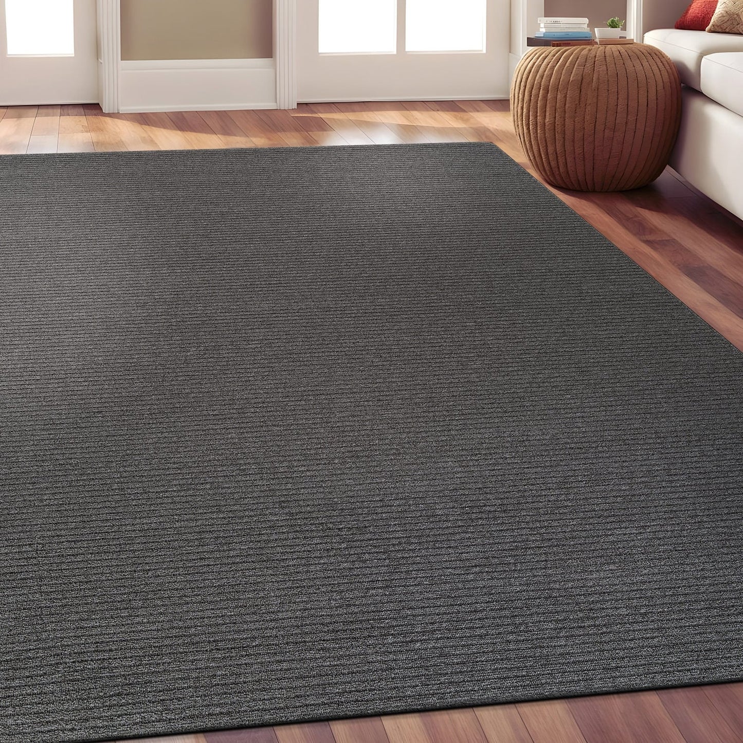 Beverly Rug Solid Color Non-Slip Rubber Back Washable Indoor Area Rug