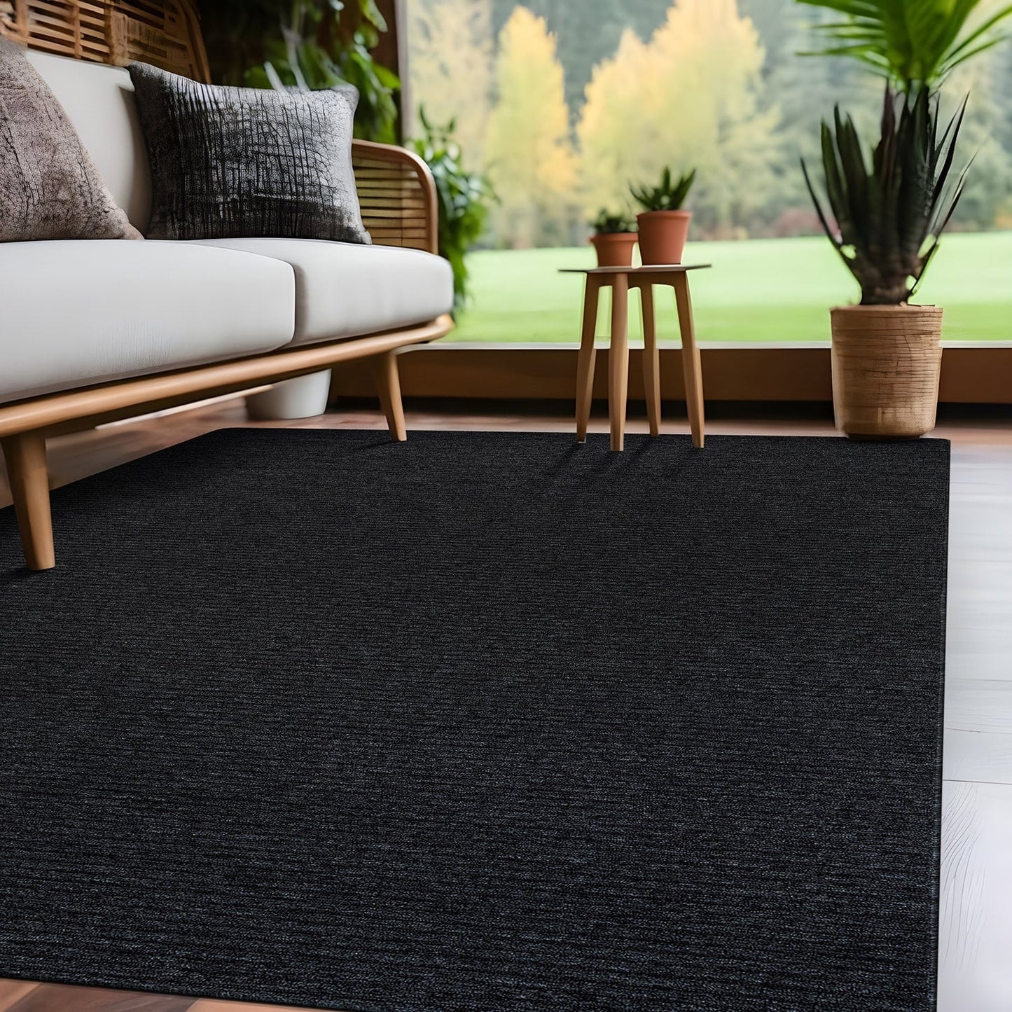 Beverly Rug Solid Color Non-Slip Rubber Back Washable Indoor Area Rug