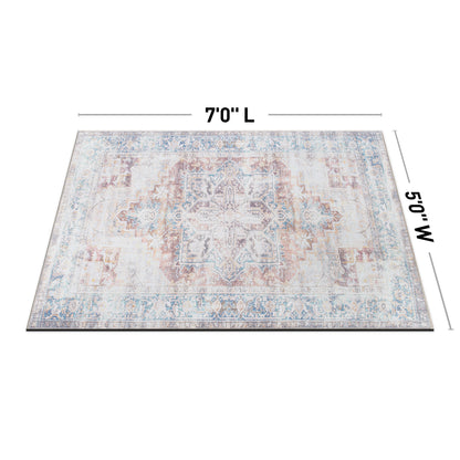 Bohemian Distressed Machine Washable Area Rug