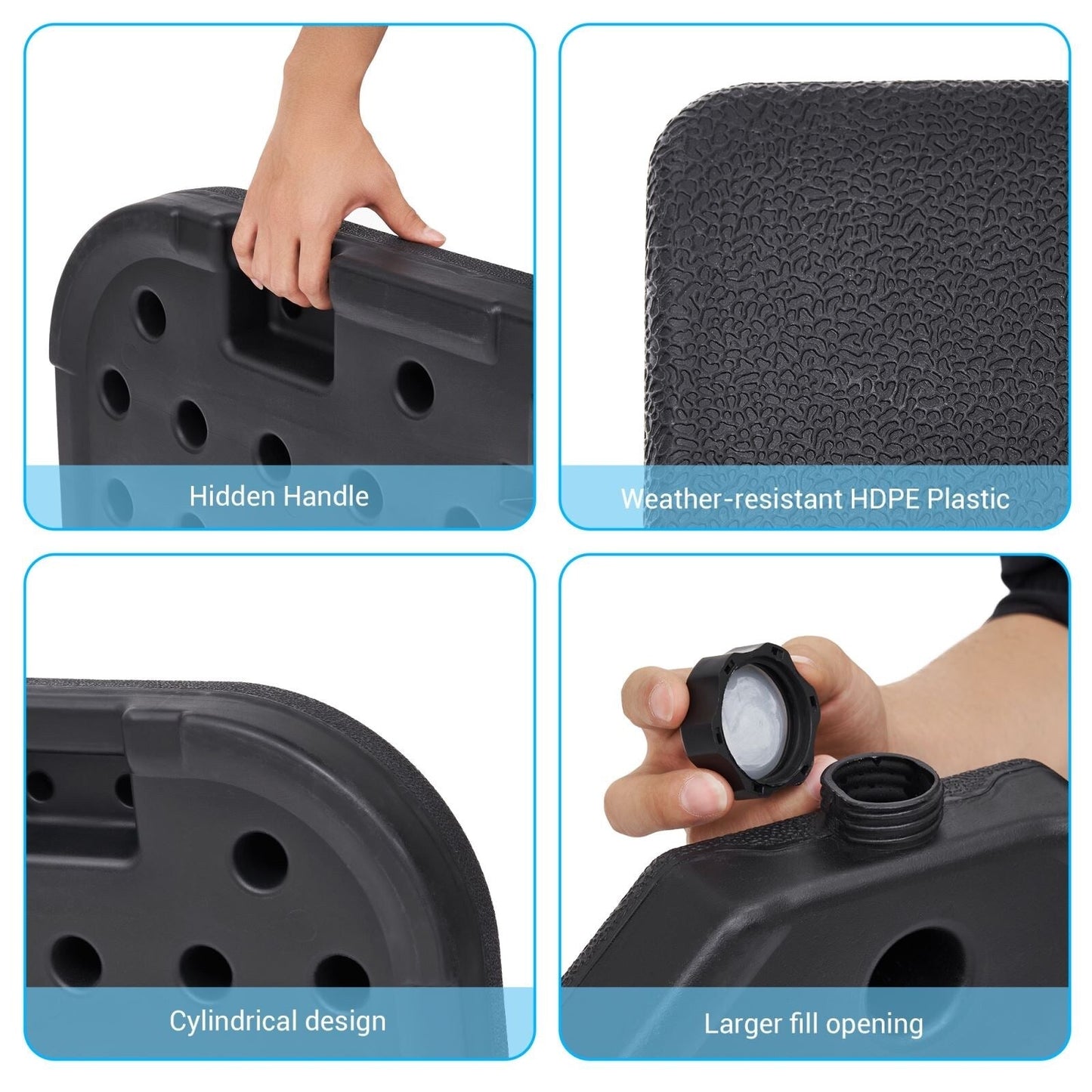 Bonosuki 4-Piece Cantilever Base Offset Patio Umbrella Stand, 176lb - 40.9 x 40.9