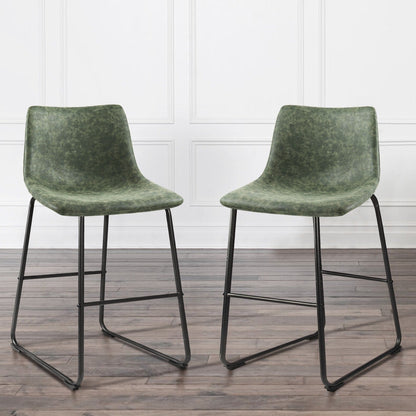 Bossin 18/26/30 inch Bar Stools,Counter Height Bar Stools with Back Modern PU Leather Stools Dining Chair with Footrest