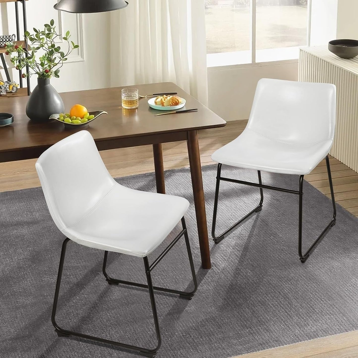 Bossin 18/26/30 inch Bar Stools,Counter Height Bar Stools with Back Modern PU Leather Stools Dining Chair with Footrest