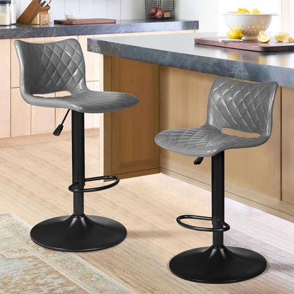 Bossin Adjustable Swivel Bar Stools with Backs – Counter Height