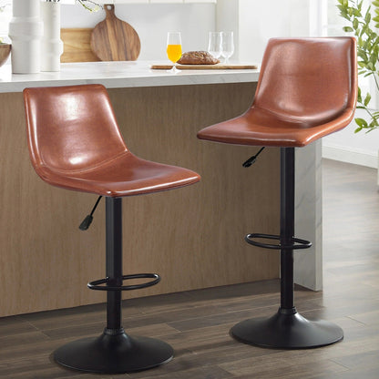 Bossin Adjustable Swivel Bar Stools with Backs – Counter Height