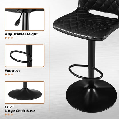 Bossin Adjustable Swivel Bar Stools with Backs – Counter Height