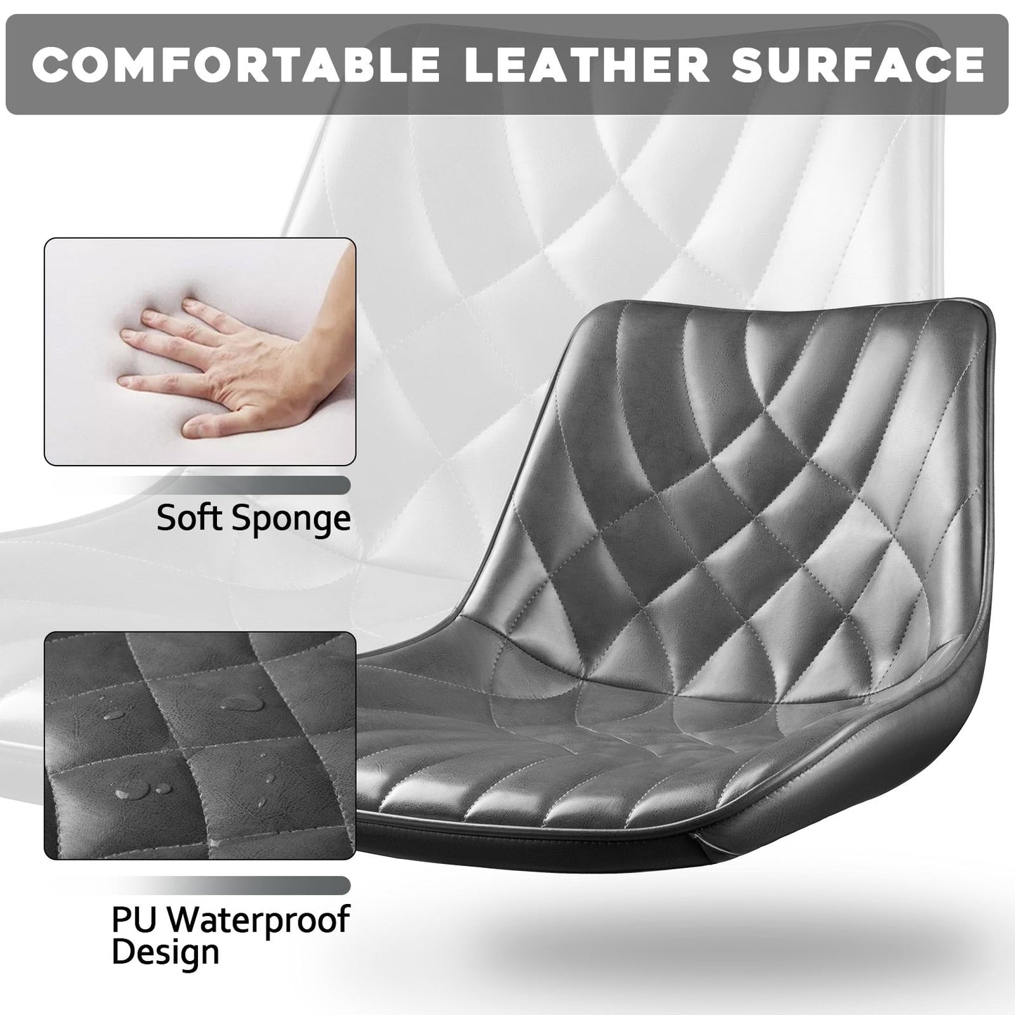 Bossin Adjustable Swivel Bar Stools with Backs – Counter Height