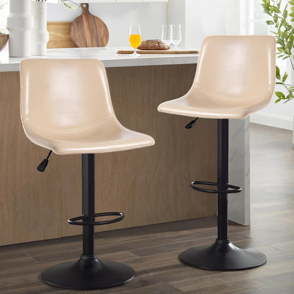 Bossin Adjustable Swivel Bar Stools with Backs – Counter Height