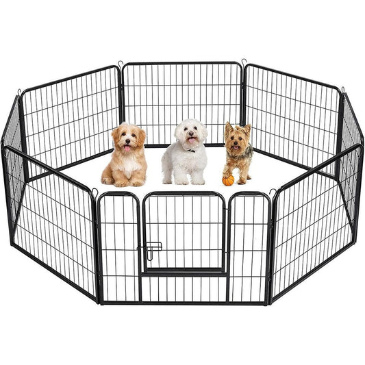 Bossin Dog Playpen Dog Kennel Pen Cage Dog Fence Exercise Pen with Doors 8/16/24 Panel