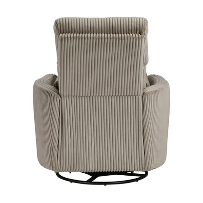 Braidy Corduroy Swivel Glider Manual Reclining Chair