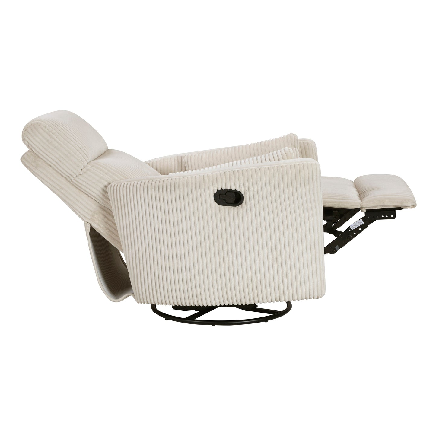 Braidy Corduroy Swivel Glider Manual Reclining Chair