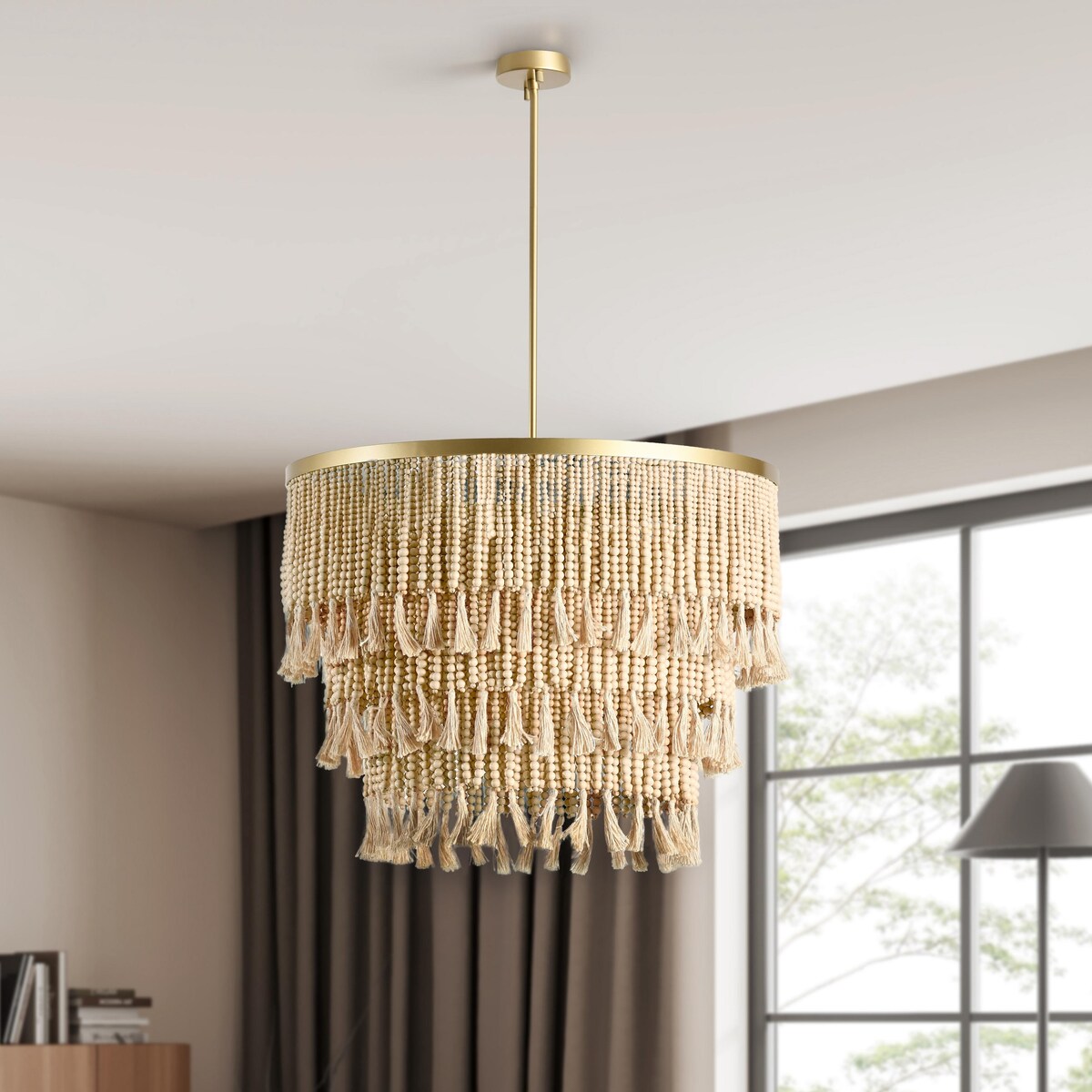 Lustre en perles naturelles Brittany par Kosas Home