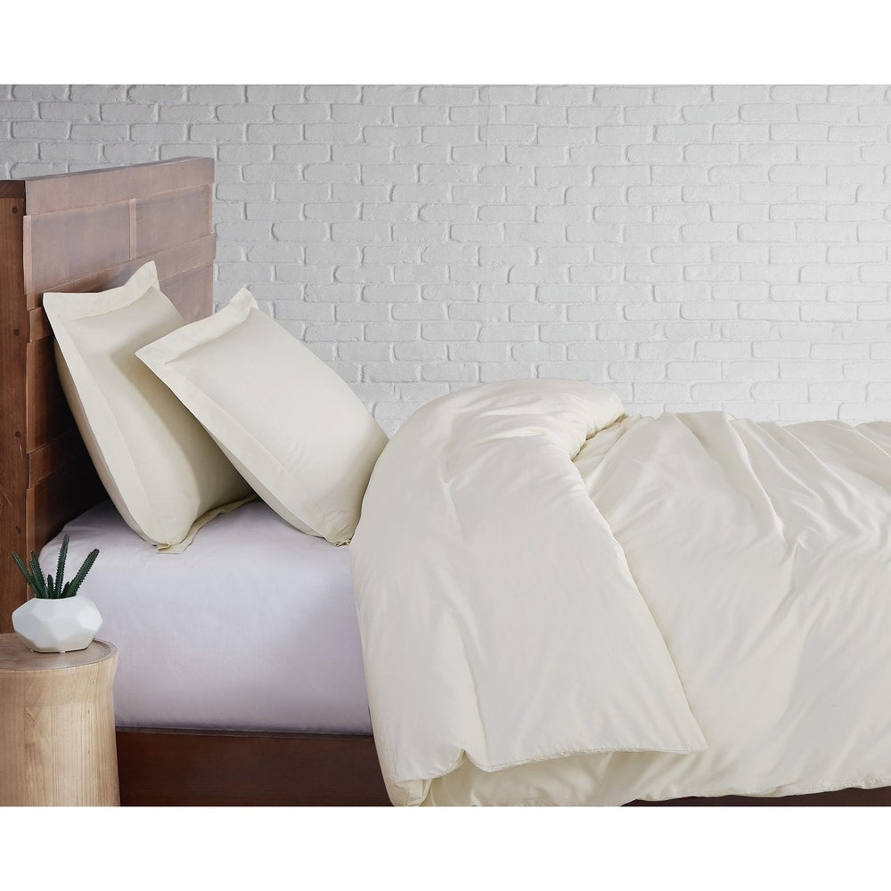 Brooklyn Loom Tight-Weave Cotton Percale Duvet Set