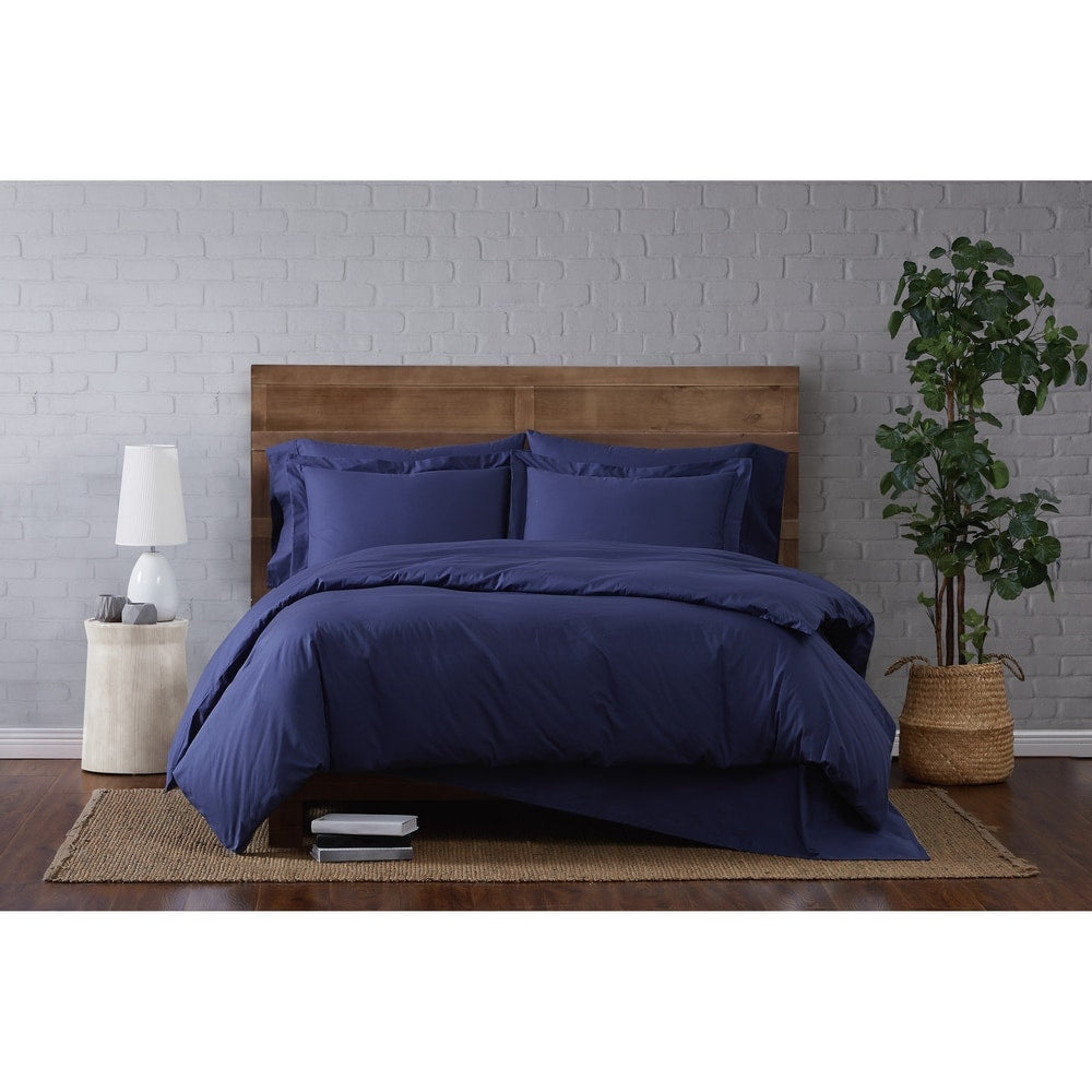 Brooklyn Loom Tight-Weave Cotton Percale Duvet Set