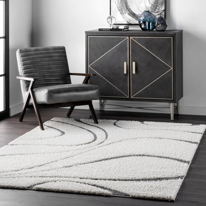 Nuloom Krista Contemporary Swirls Shag Area Rug