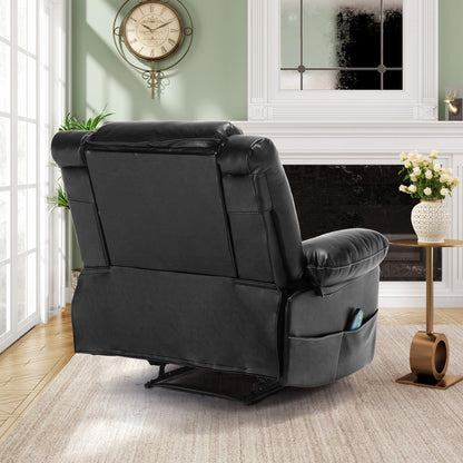 Brown Manual Recliner with 8-Point Massage, Heated Function, and Sturdy Frame for Living Room Comfort