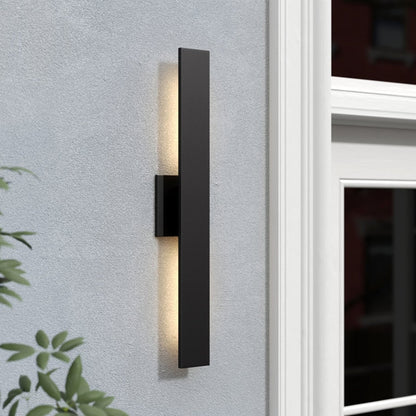 C Cattleya 2-Light Matte Black Aluminum LED Outdoor Wall Sconce