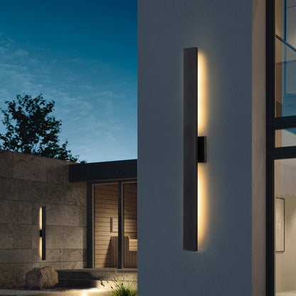 C Cattleya 2-Light Matte Black Aluminum LED Outdoor Wall Sconce