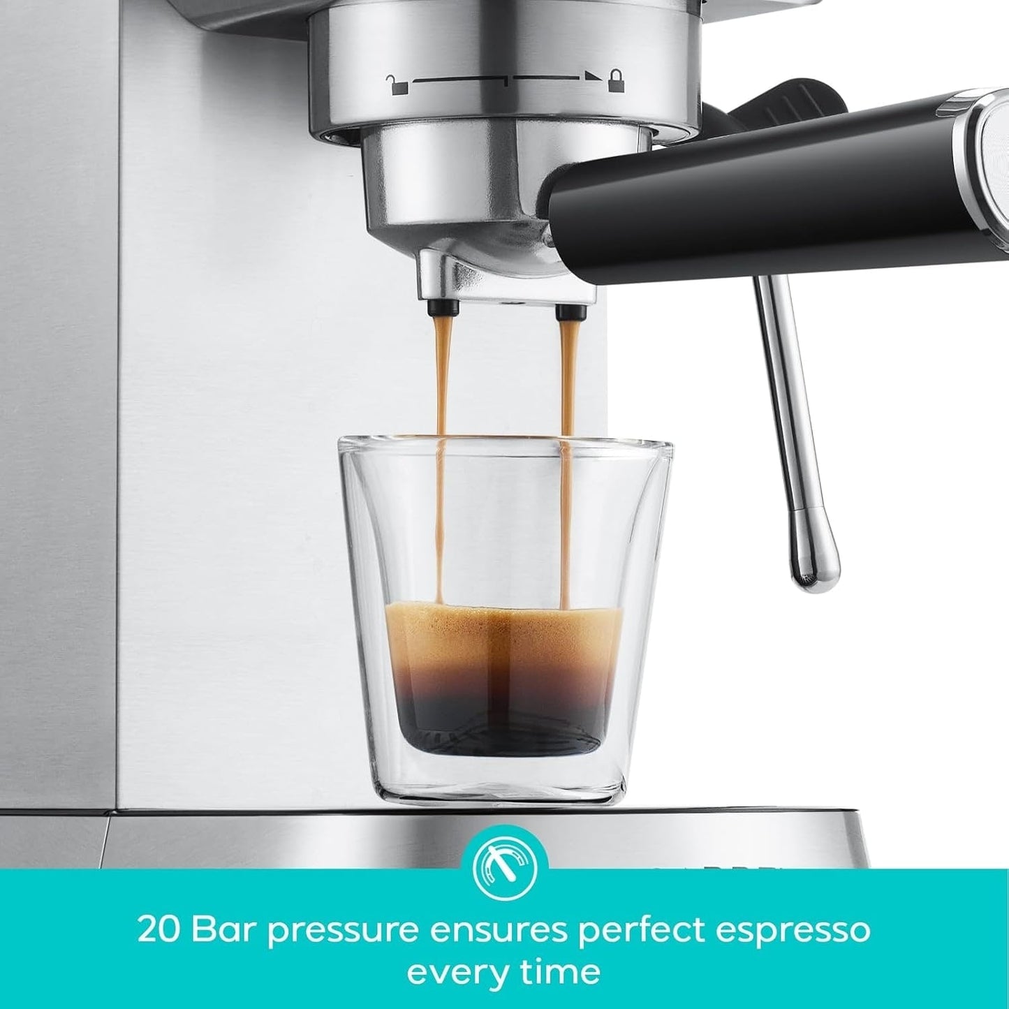 Machine à expresso CASABREWS CM5418 20 bars avec buse vapeur pour mousse de lait