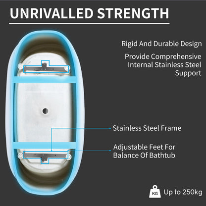 Baignoires autoportantes en acrylique CB HOME 59''/67'', baignoires simples contre le mur, trop-plein gauche/droite