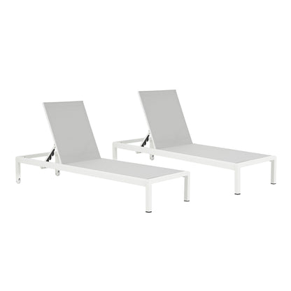 Chaise longue d'extérieur en aluminium Cape Coral (lot de 2) par Christopher Knight Home - 77,56 po x 25,20 po x 11,80 po