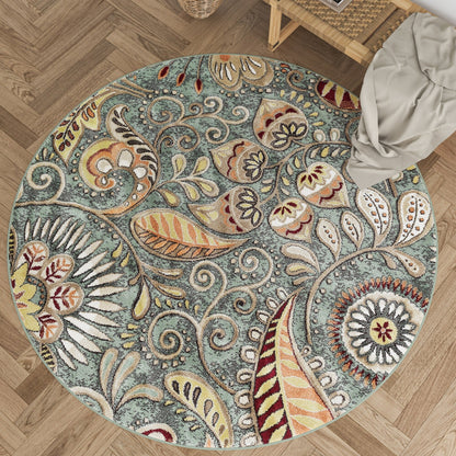 Caprice Mid-Century Modern Floral Indoor Area Rug