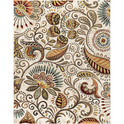 Caprice Mid-Century Modern Floral Indoor Area Rug
