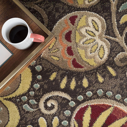 Caprice Mid-Century Modern Floral Indoor Area Rug