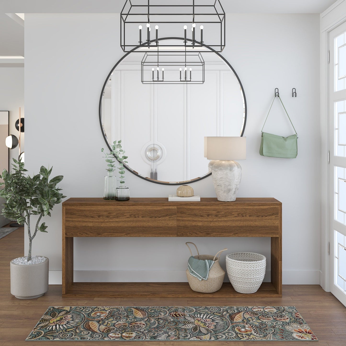 Caprice Mid-Century Modern Floral Indoor Area Rug