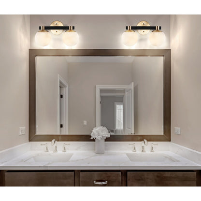Cecil Globe Metal/Frosted Glass Modern Contemporary LED Vanity, by JONATHAN Y