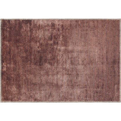 Contemporary Distressed Stripe Machine Washable Area Rug