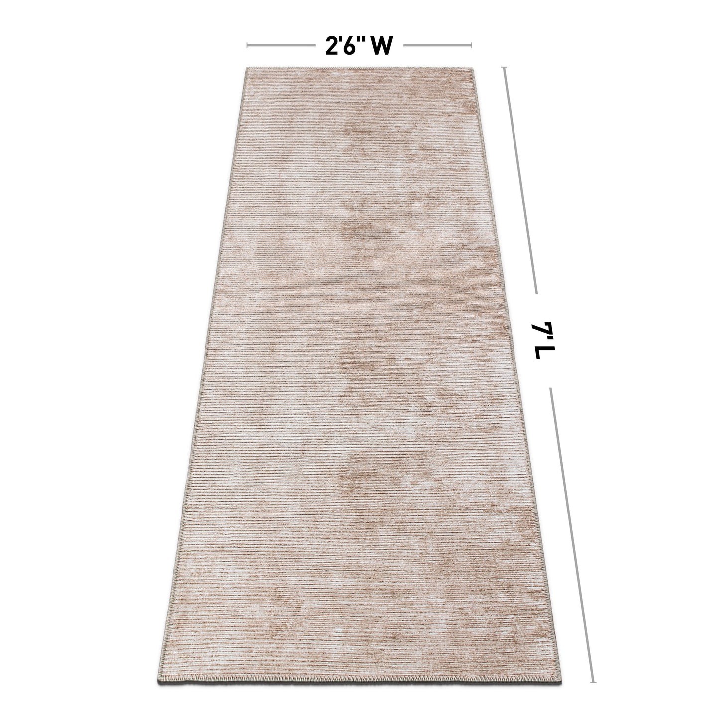 Contemporary Distressed Stripe Machine Washable Area Rug