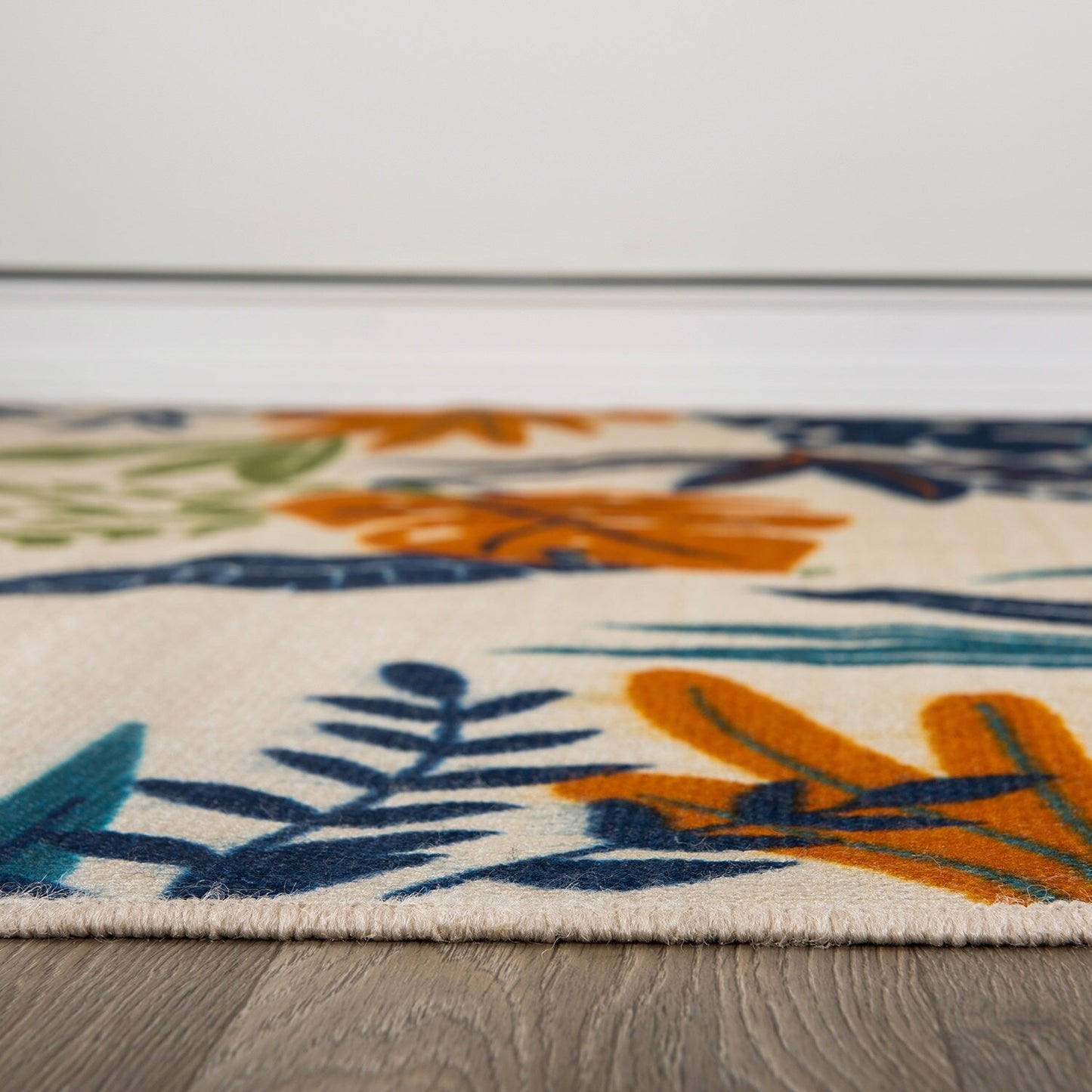 Contemporary Floral Leaves Indoor/Outdoor Area Rug
