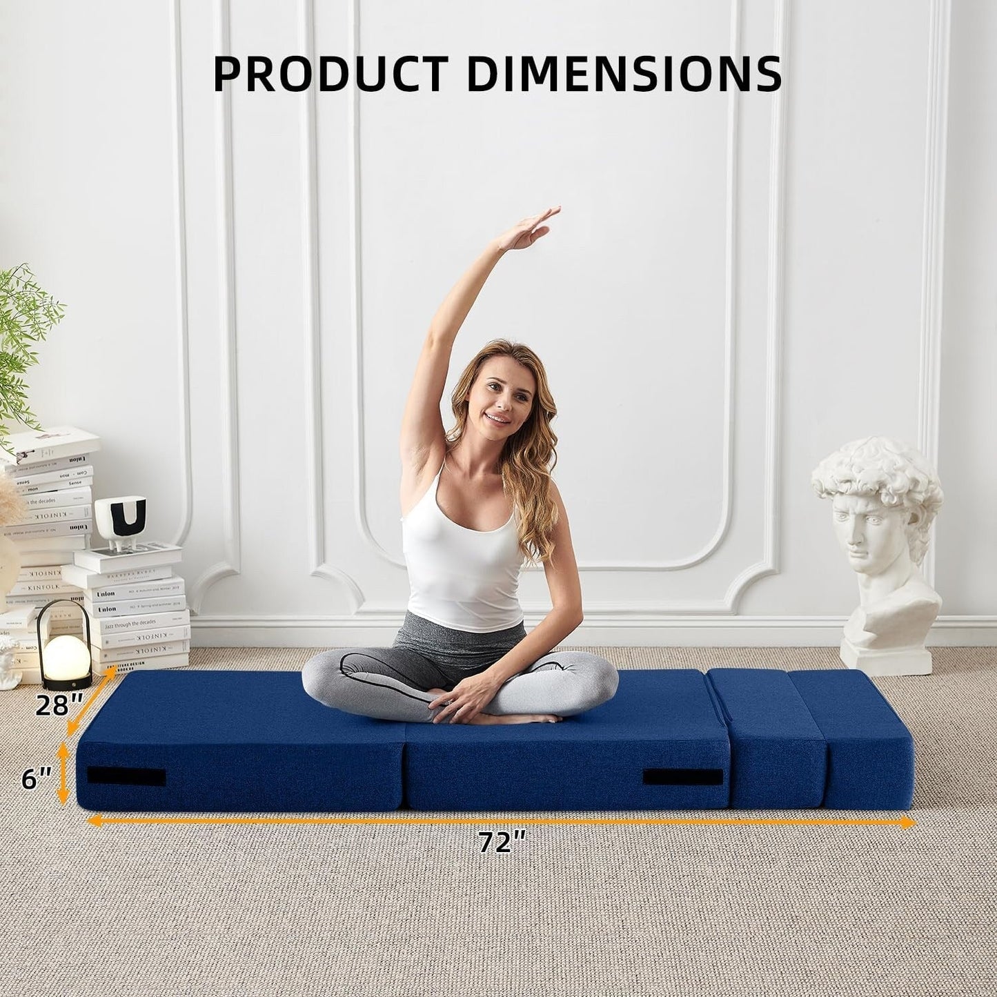 Convertible Folding Sofa Bed - Modern Linen Sleeper Chair with Pillow & Foldable Mattress for Living Room/Dorm/Guest