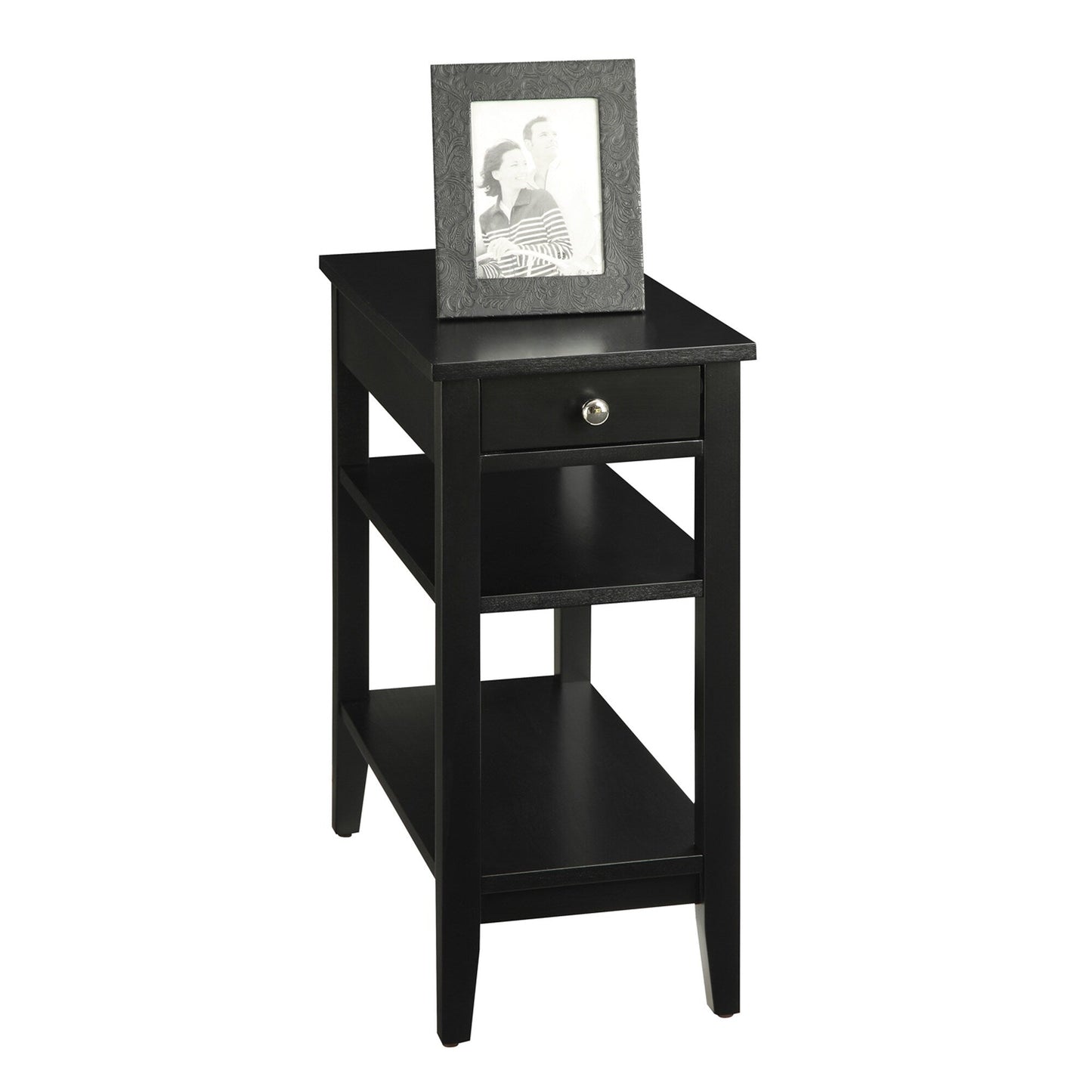 Convenience Concepts American Heritage 1 Drawer Chairside End Table with Shelves