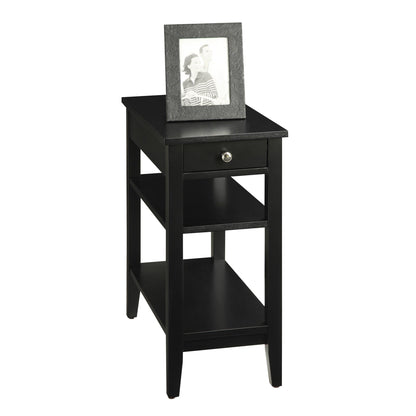 Convenience Concepts American Heritage 1 Drawer Chairside End Table with Shelves