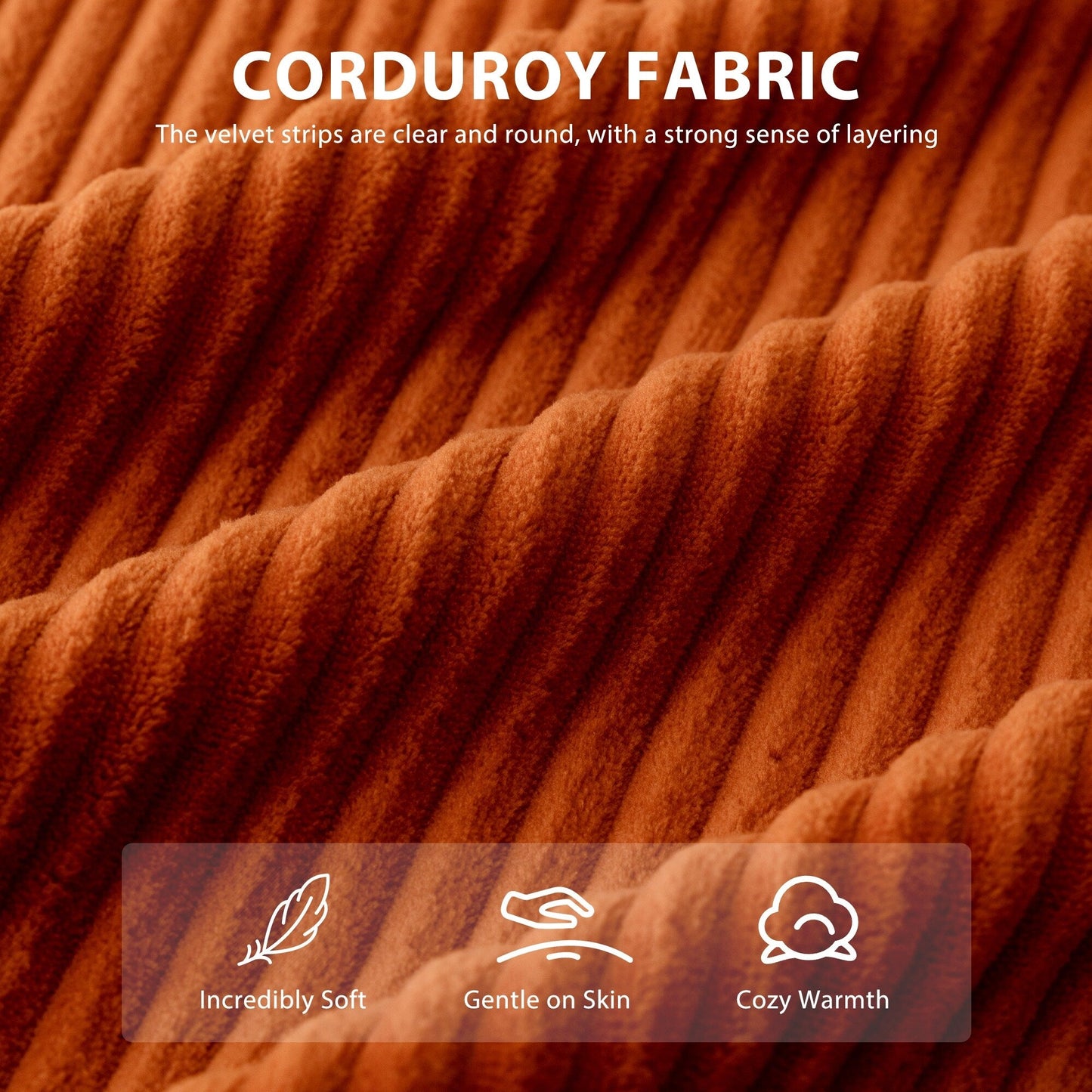 Corduroy Upholstered Memory Foam Sofa With Ottoman Upholstered Bean Bag Couch - 48.4Lx67.7Wx24.4H