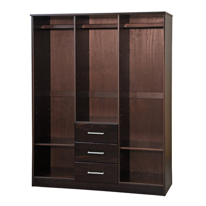 Armoire penderie 3 portes Cosmo 100 % bois massif de Palace Imports avec portes en bois massif ou en miroir