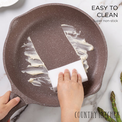 Country Kitchen Non-Stick Cast Aluminum Cookware Set - Durable Kitchen Cookware for Everyday Cooking, 6-11 Pc