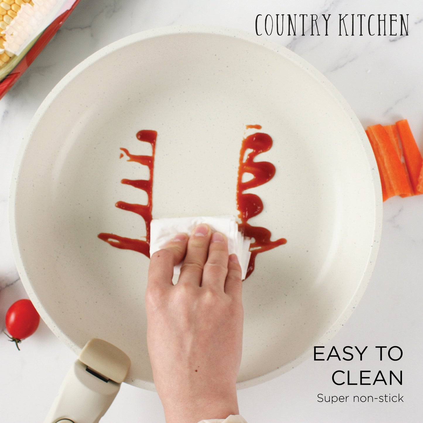 Country Kitchen RV Cookware- 13 Piece Aluminum Pots and Pans with Removable Handle Oven Safe