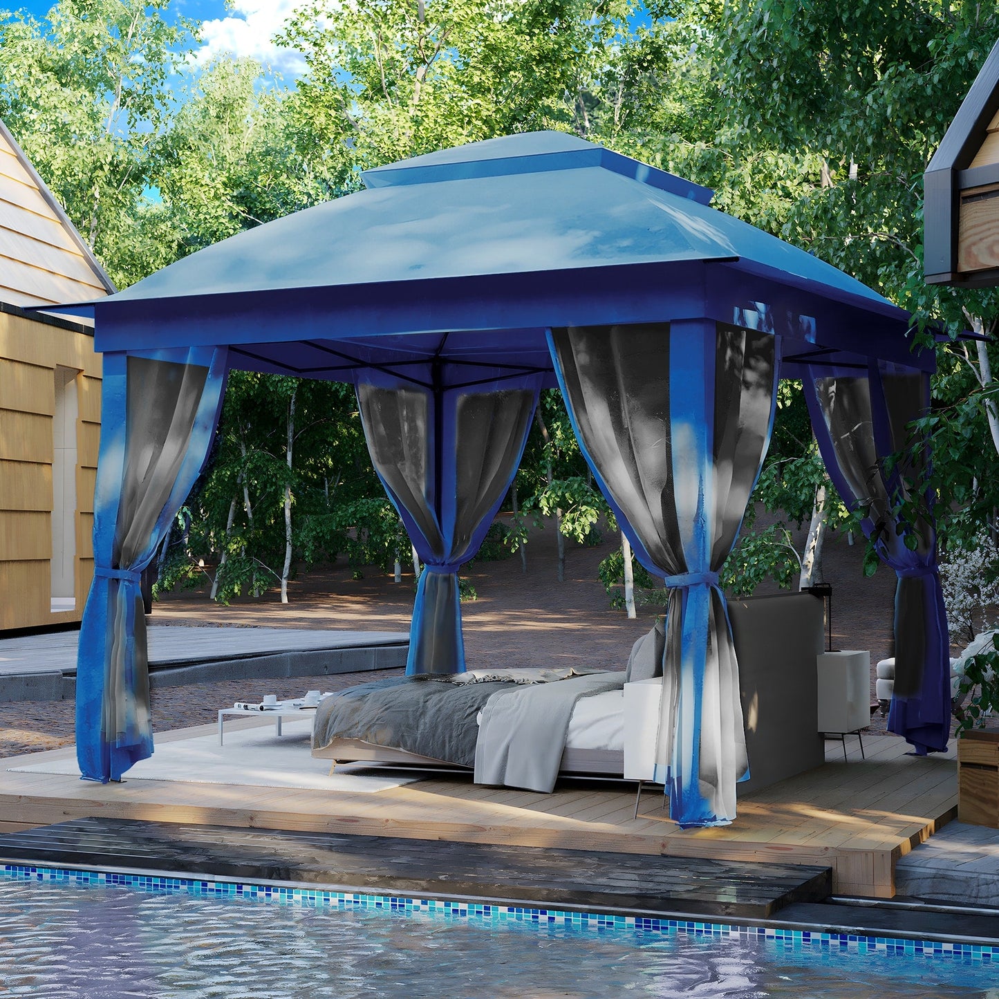 Gazebo escamotable en acier Cozywor de 11 pi x 11 pi avec moustiquaire