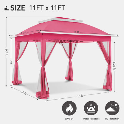 Gazebo escamotable en acier Cozywor de 11 pi x 11 pi avec moustiquaire