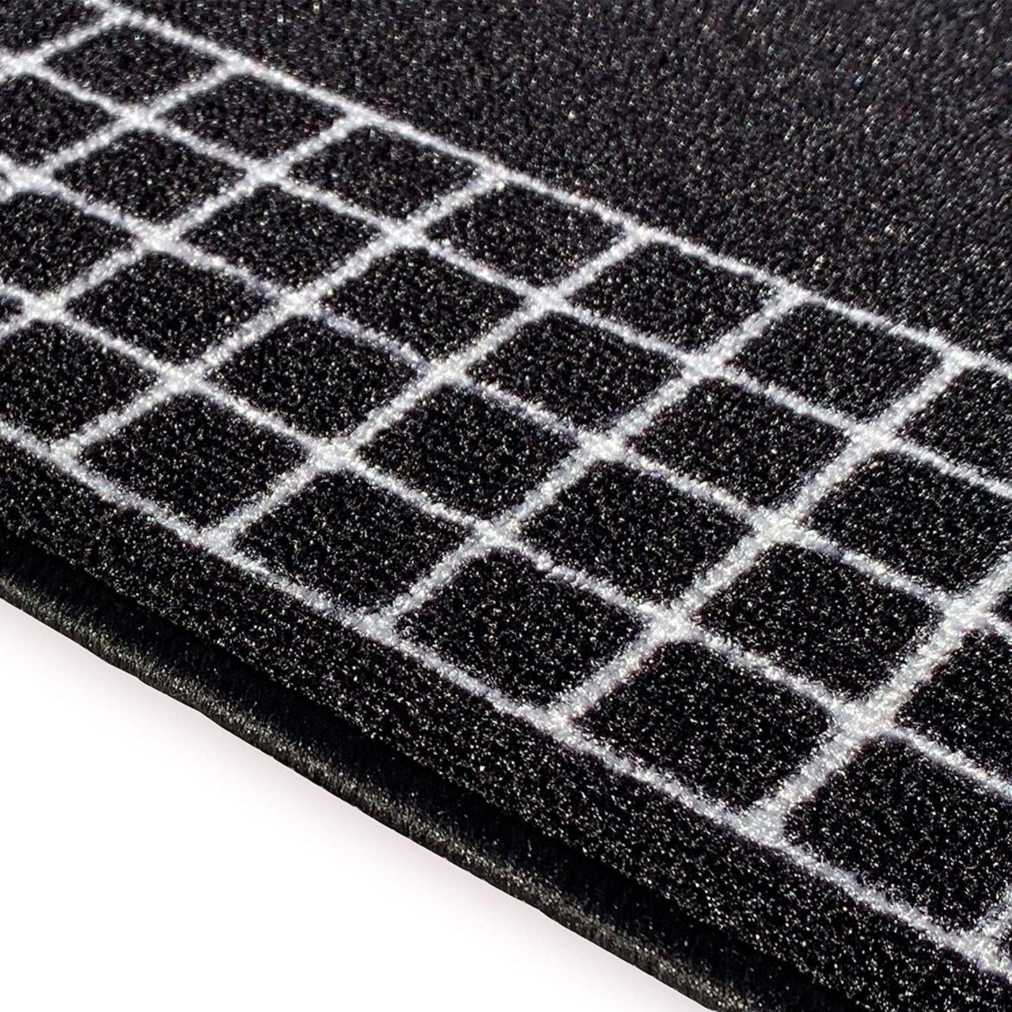 Checkered Border Non-slip Contemporary 26-inch Wide Runner Rug