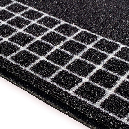 Checkered Border Non-slip Contemporary 26-inch Wide Runner Rug