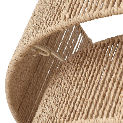 Lustre tambour en rotin naturel à 4 lumières Cynthia - 22 po de largeur