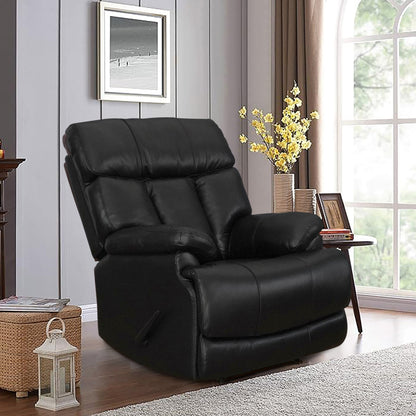 Davin Top Grain Leather Genuine leather Brown Extendable Footrest Manual Recliner
