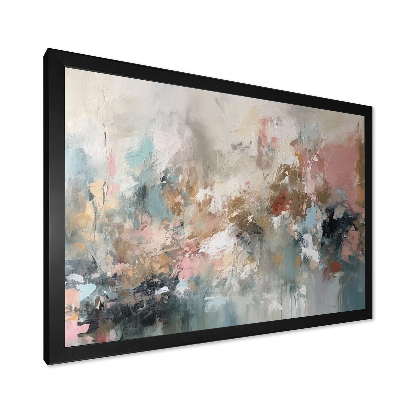 Designart Brushstroke Abstract Painting I Abstract Framed Wall Art For Living Room