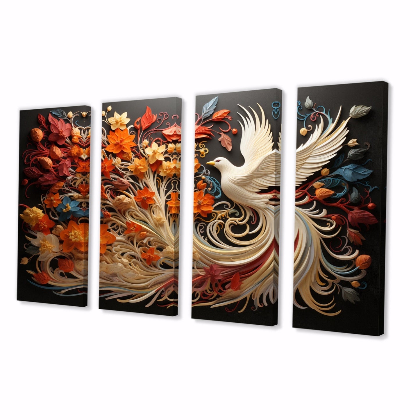 Designart Christianity Pentecost Fire Spiritual Multipanel Wall Art Living Room set